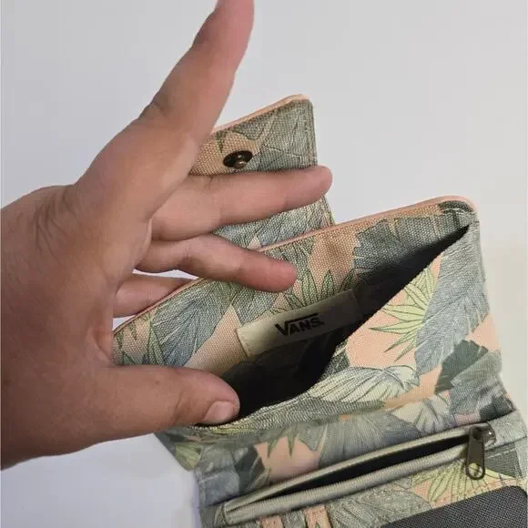 Vans Pink Tropical Themed Bi-fold Wallet with Tons of Pockets - Picture 11 of 16